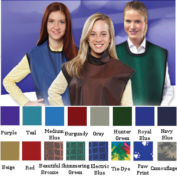 Flow Adult Lead-Free Bib X-Ray Apron, With Attached Collar, 0.25 mm, 24" x 26", Teal, ea