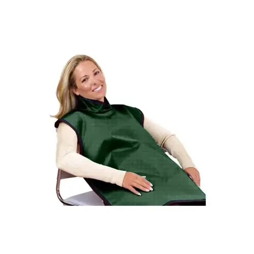 Flow Adult Lead-Free Bib X-Ray Apron, With Attached Collar, 0.25 mm, 24" x 26", Shimmering Green, ea