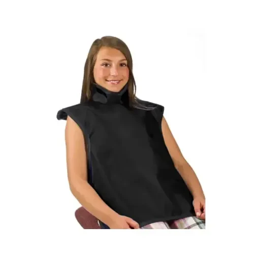 Flow Child Lead Bib X-Ray Apron, with Collar, 0.3 mm, 20" x 20.5", Black, ea