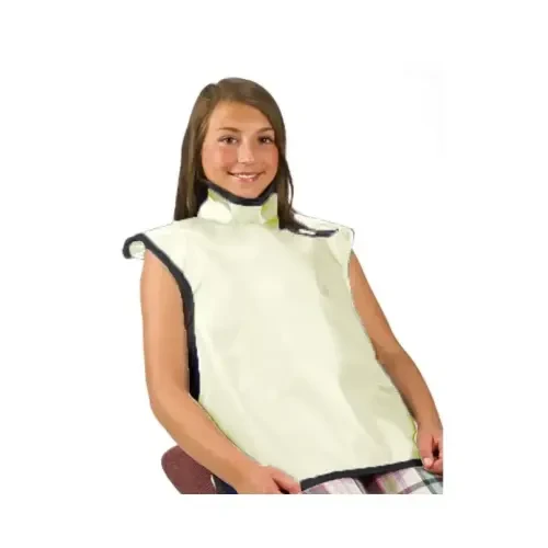 Flow Child Lead Bib X-Ray Apron, with Collar, 0.3 mm, 20" x 20.5", Antimicrobial Beige, ea