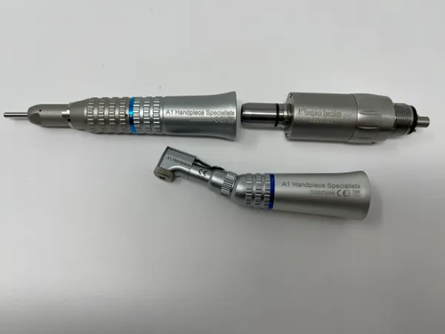 A1 Handpiece 20K Premium Mini Air Motor Set, Includes:  Premium 20,000rpm Mini Motor, 1:1 E-Type Contra Angle, 1:1 E-Type Straight Nosecone, Lever Ball Bearing Latch Head, ea