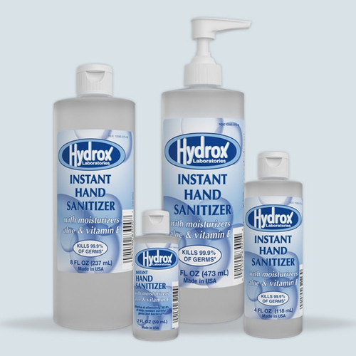 Hydrox Instant Hand Sanitizer, 99.9% Kill, 4 fl oz Flip Cap Bottle, Made In USA, ea