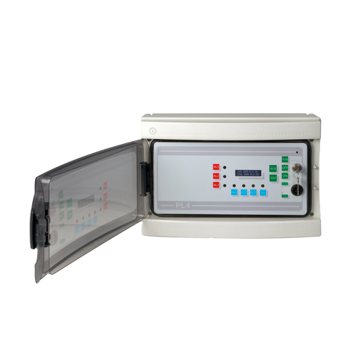 Sensitron PL4+ gas detection control panel with open enclosure and internal interface