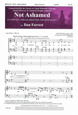 Not Ashamed - SATB - digital download Not Ashamed - SATB - digital download