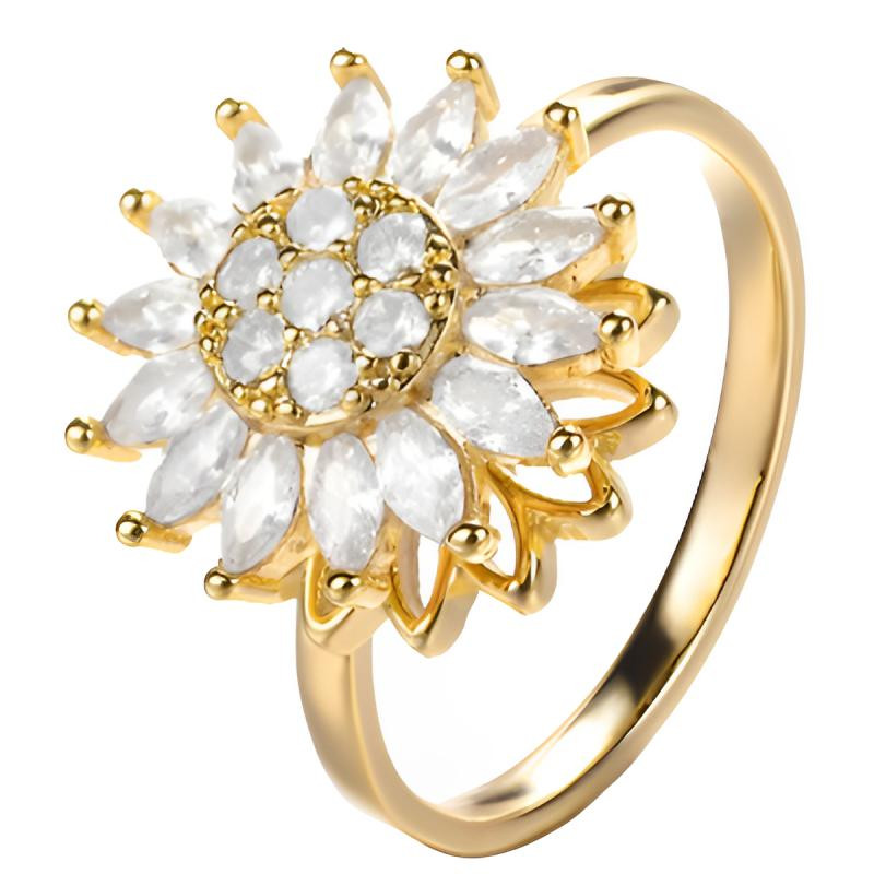 Bague Tournesol De Vie Ajustable En Acier Inoxydable - Bijou Symbolique Bee Yourself