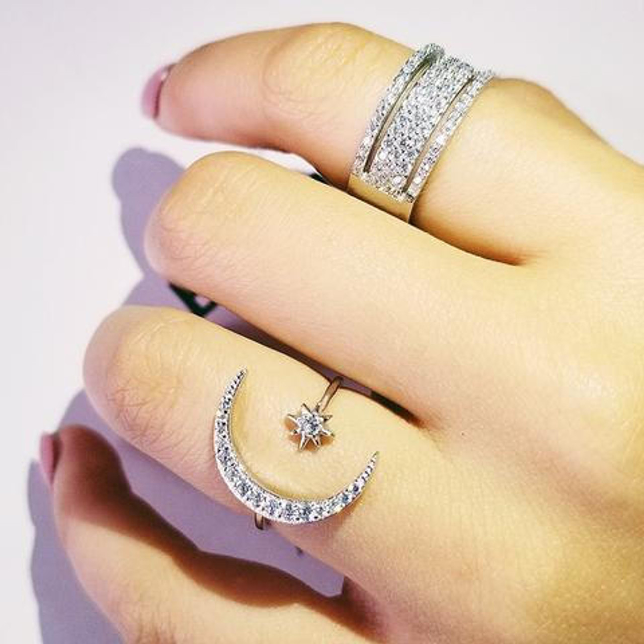 Bague Lune et Etoile