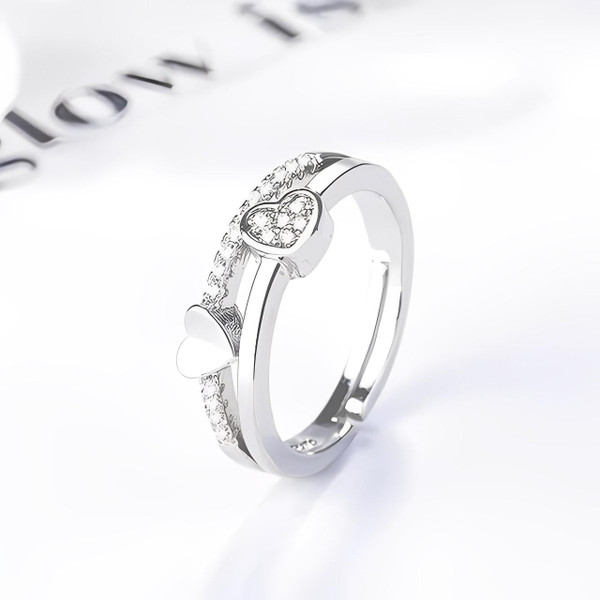 Bague Ajustable Double Cœur Bague Ajustable Double Cœur zaxx