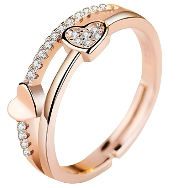 Bague Ajustable Double Cœur Bague Ajustable Double Cœur zaxx
