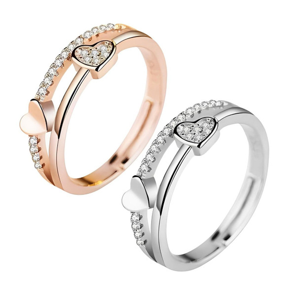 Bague Ajustable Double Cœur Bague Ajustable Double Cœur zaxx