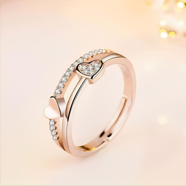 Bague Ajustable Double Cœur Bague Ajustable Double Cœur zaxx