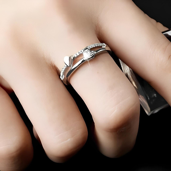 Bague Ajustable Double Cœur Bague Ajustable Double Cœur zaxx
