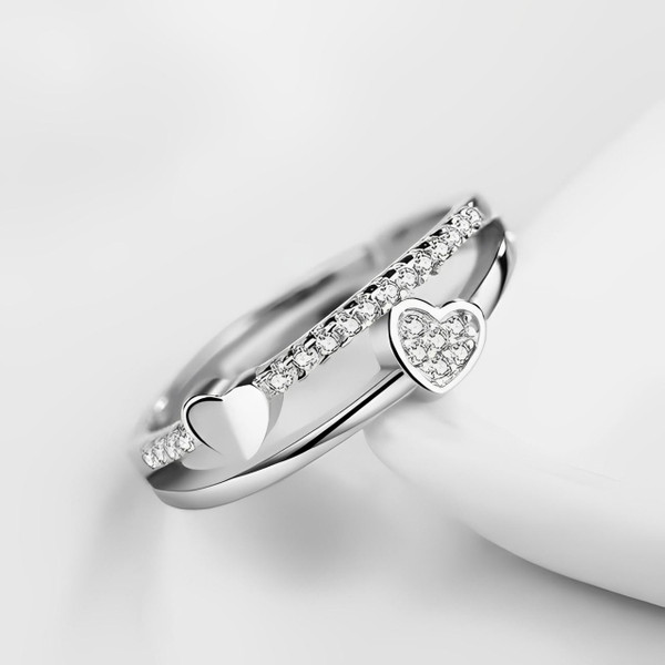 Bague Ajustable Double Cœur Bague Ajustable Double Cœur zaxx