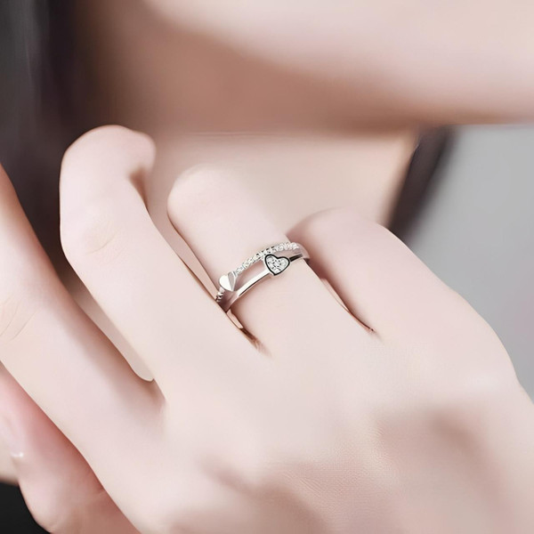 Bague Ajustable Double Cœur Bague Ajustable Double Cœur zaxx