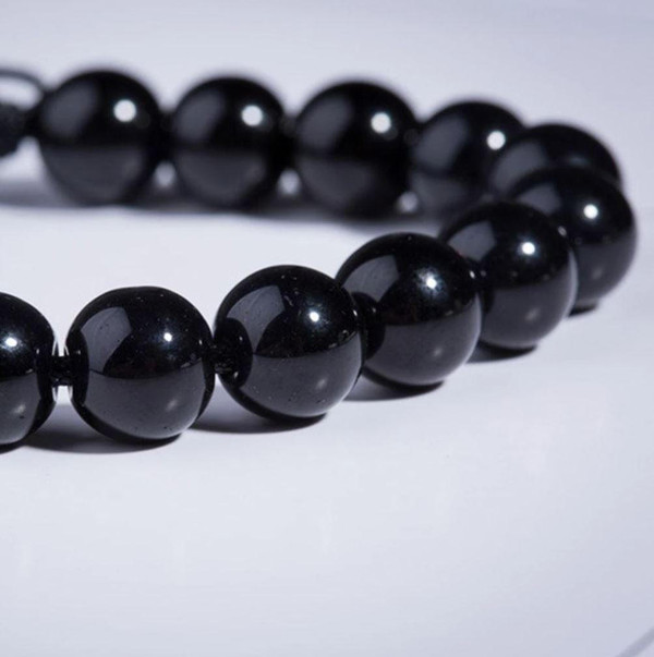 Bracelet De Guerison En Obsidienne Noire zaxx