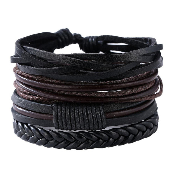 BRACELET VIKING AVEC TRESSES EN CUIR zaxx