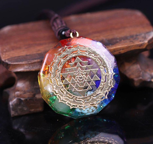 Pendentif Sri Yantra En Quartz Orgonite zaxx