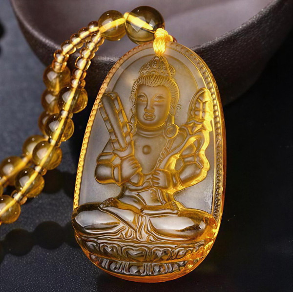 Pendentif Bouddha Le Gardien En Citrine zaxx