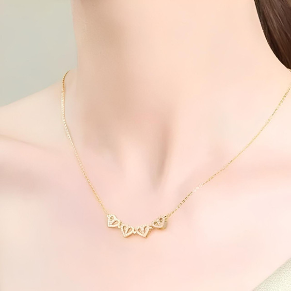 Collier Coeur - Trèfle à Quatre Feuilles Collier Coeur - Trèfle à Quatre Feuilles zaxx