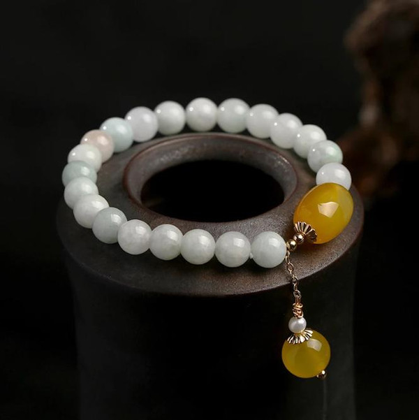 Bracelet De Longevite En Jade Blanc zaxx