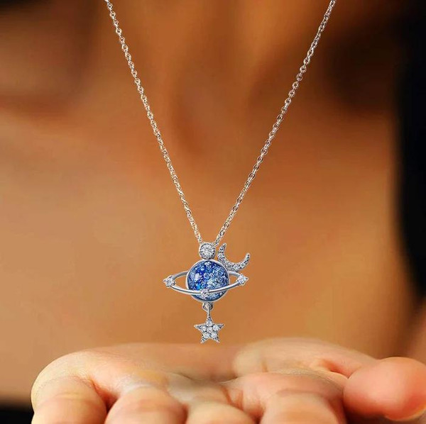 superbijou Collier En Pierre De Lune Bleue zaxx