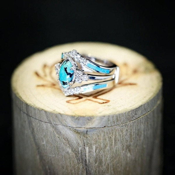 Bague Turquoise - Ensemble de 3 bagues zaxx