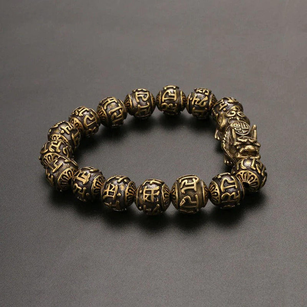 Bracelet Pixiu Mantra En Cuivre Pur zaxx