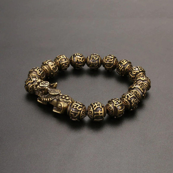 Bracelet Pixiu Mantra En Cuivre Pur zaxx