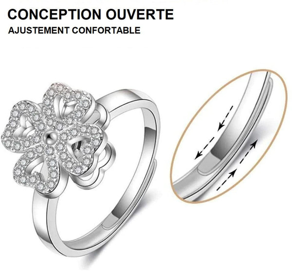 Bague Rotative Porte-bonheur Étincelante Bague Rotative Porte-bonheur Étincelante zaxx