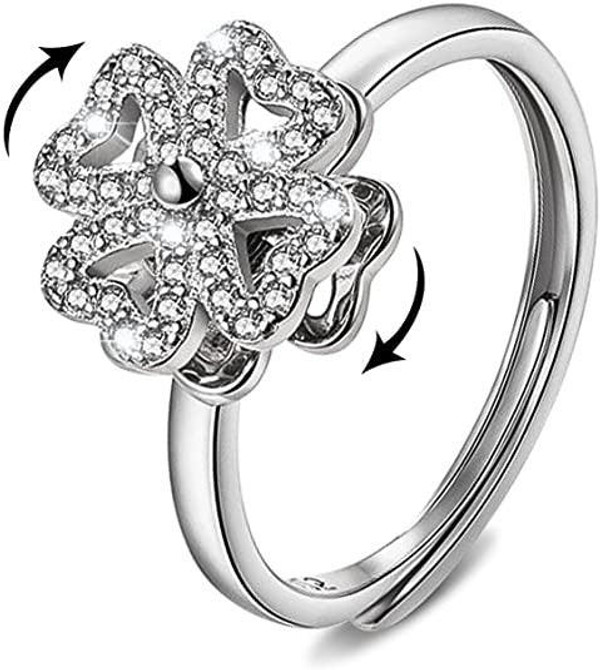 Bague Rotative Porte-bonheur Étincelante Bague Rotative Porte-bonheur Étincelante zaxx