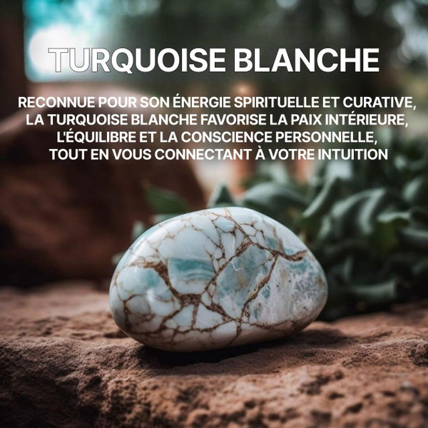 Bracelet En Turquoise Blanche - Paix, Tranquillité, Pleine Conscience zaxx