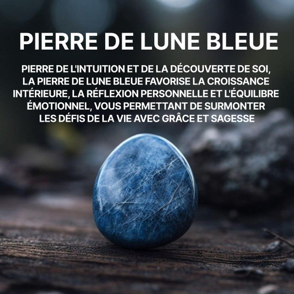 Bracelet En Pierre De Lune Bleue - Intuition, Croissance, Réflexion zaxx