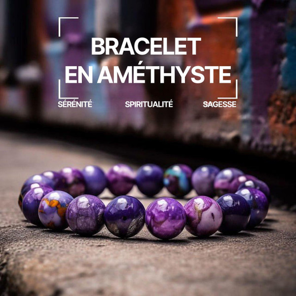 Bracelet En Améthyste - Sérénité, Spiritualité, Sagesse zaxx