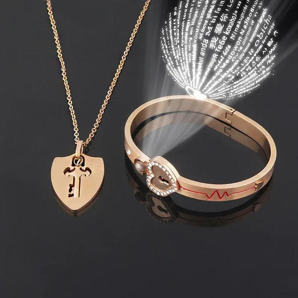 Collier Et Bracelet Pour Couple Cadenas Coeur Bracelet Distance