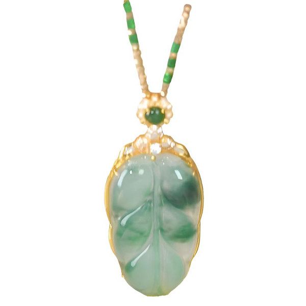 Collier En Pierre De Jade Émeraude Naturelle zaxx