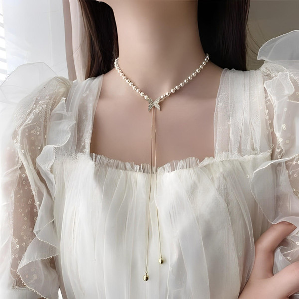 Collier Papillon En Perles Réglable Collier Papillon En Perles Réglable zaxx