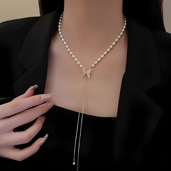 Collier Papillon En Perles Réglable Collier Papillon En Perles Réglable zaxx