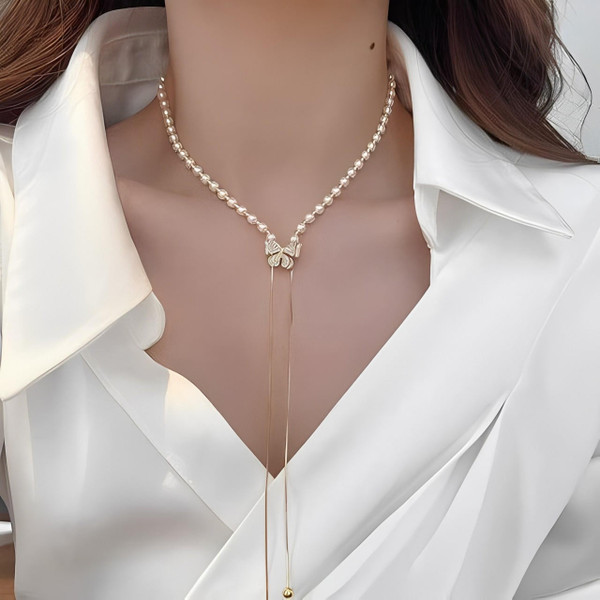Collier Papillon En Perles Réglable Collier Papillon En Perles Réglable zaxx