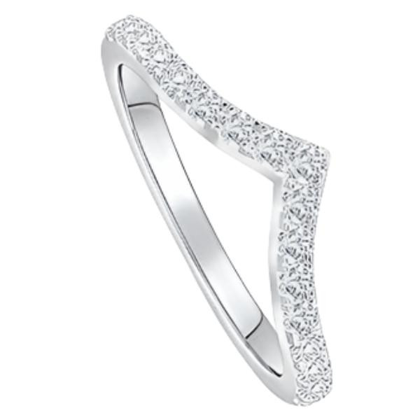 Bague Semi-éternité En Forme De V Bague Semi-éternité En Forme De V zaxx