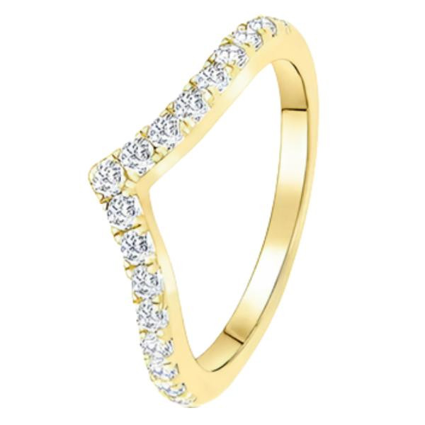 Bague Semi-éternité En Forme De V Bague Semi-éternité En Forme De V zaxx