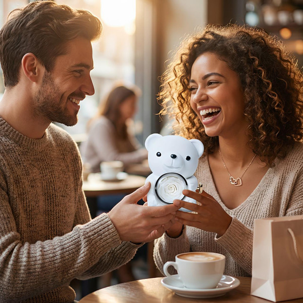 Ours Rose Éternelle Avec Collier Coeur zaxx