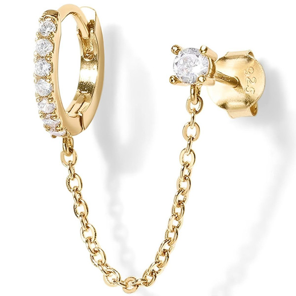 Boucle d'Oreille Créole Avec Chaînette zaxx