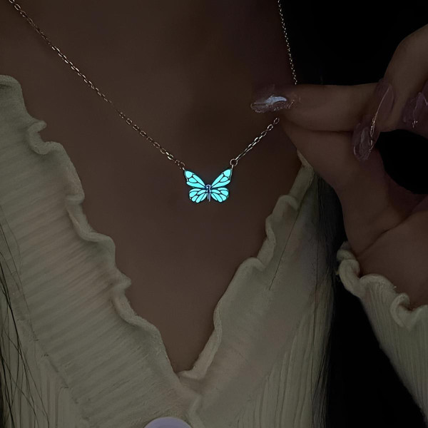 Collier Papillon Et Bracelet Papillon Lumineux zaxx