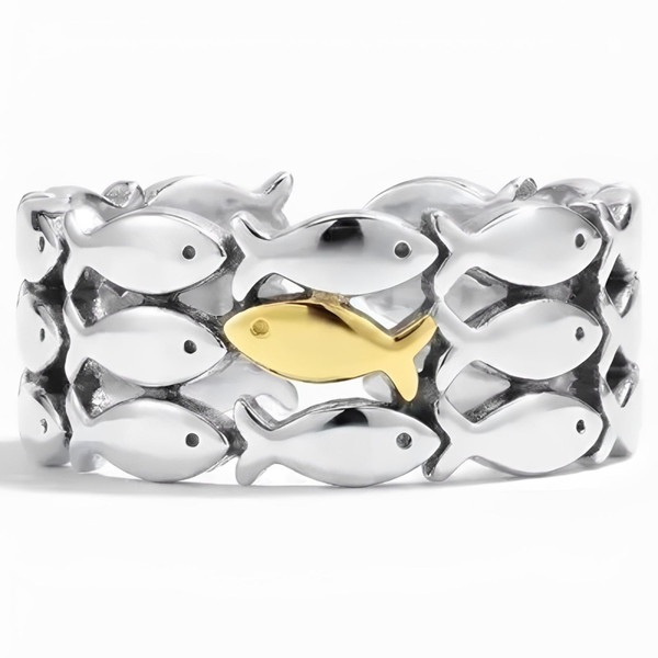 Bague Femme Poisson - Nager À Contre-Courant zaxx