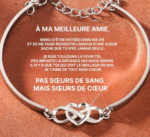 Jewelora Bracciale Personalizzato Per Migliori Amiche Con 2 Nomi E 2 Cuori, Gioiello Regalo Per Donne E Ragazze, Compleanno Anniversario BFF