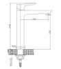 Invena Graphite/Chrome Very Tall Bathroom Sink Elegant Standing Mixer Tap Single Lever 