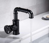 PEPTE Industrial Style Black Basin Bathroom Sink Mixer Tap Deck Mounted 