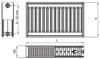 Perfexim Central Heating Radiator Type 22 Double Panel Convector Radiator 3000mm Long, 600mm High, Bottom Connection 