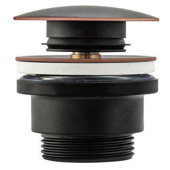 Rea Universal Click-Clack Old Black Brass Round Push Button Waste Plug Sink Basin 