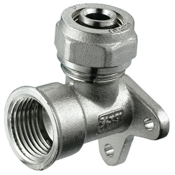 Invena PEX 16/20mm x 1/2 Compression Fittings Wall Back Plate Elbow  