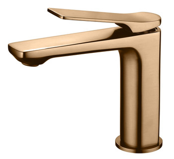Invena Brushed Copper Bathroom Sink Tap Basin Standing Faucet Mixer Single Lever 